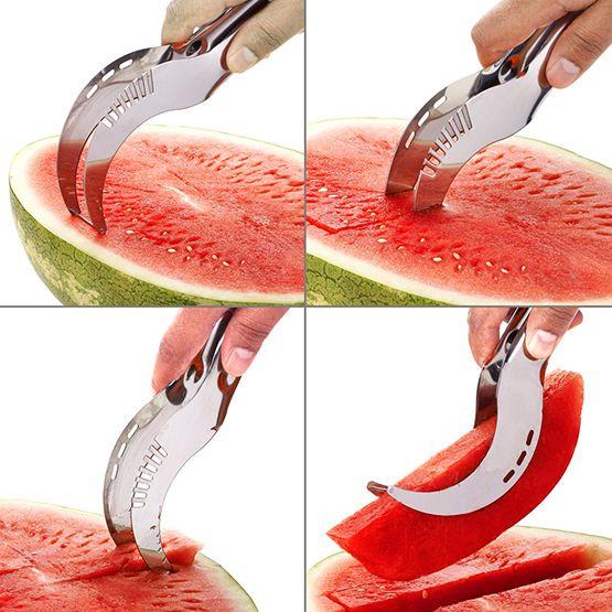 Watermelon Slicer Cutter Knife Server Corer Scoop Stainless Steel Tool Carve