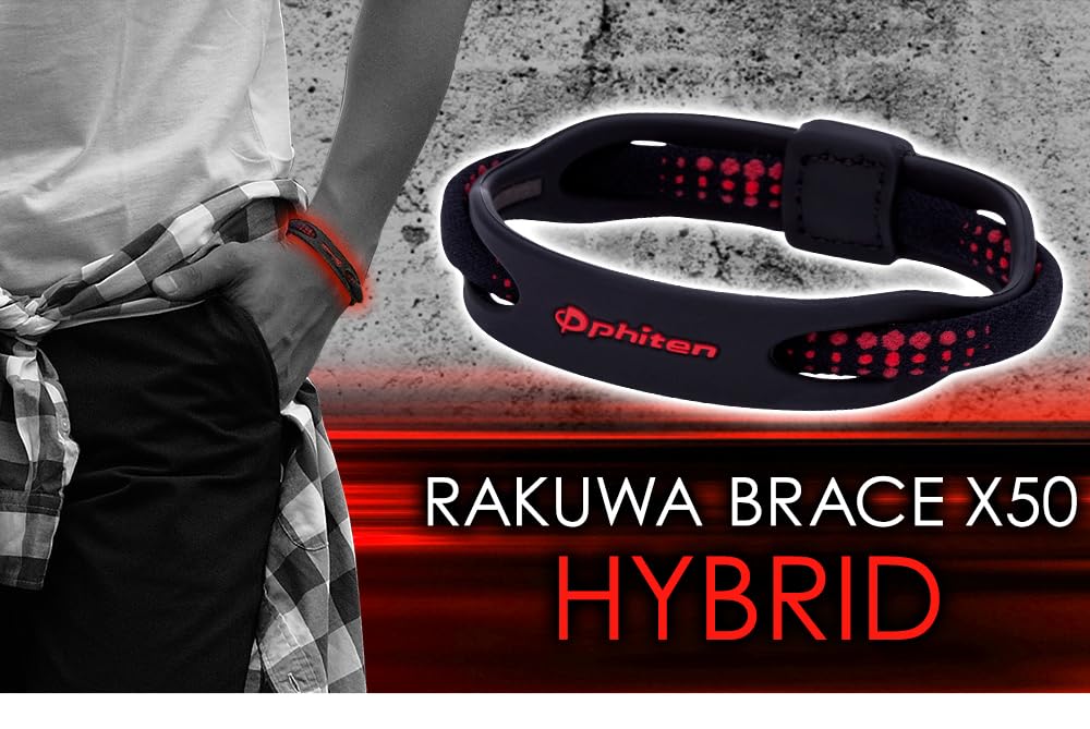 Phiten Bracelet X50 Silicone Hybrid Black 17cm