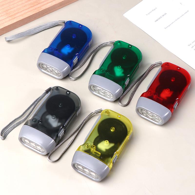 Led Hand Pressing Dynamo Crank Power Wind Up Flashlight Mini Self Generating Torch Camping Lamp Outdoor Home Supplies
