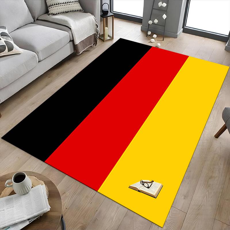 1PC black red yellow flag Extra Large Non Slip Floor carpet, Office, family, Studio Large Area Rug Indoor Rugs, Bold Statement Piece