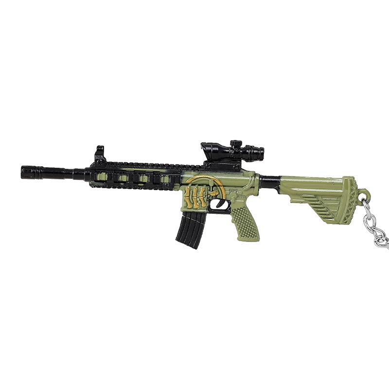 Chicken Game Metal Weapon Model Keychain: 12cm AKM 98K PUBG Pendant Gift