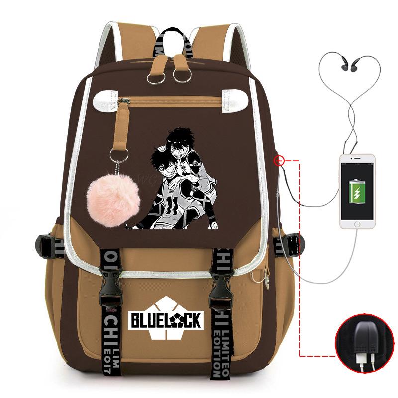 Blue Prison Anime School Bag College Wind Large Capacity Middle School Student Usb Backpack
