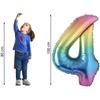 Ballon en Chiffre - Multicolore - 40" - 100 cm - Idéal Anniversaire - Hélium Inclus