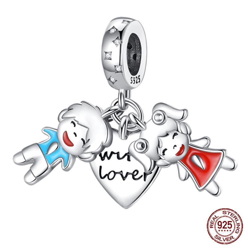 100% Copper Love Strawberry Cherry Red Series Charm Beads For Brand Original Bracelet Diy Fine Jewelry Gift