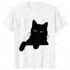 Funny Black Cat Men T-shirt Summer Harajuku Fashion Male Breathable Aesthetic Oversized Clothing Ulzzang Tees Graphic Y2k Tops