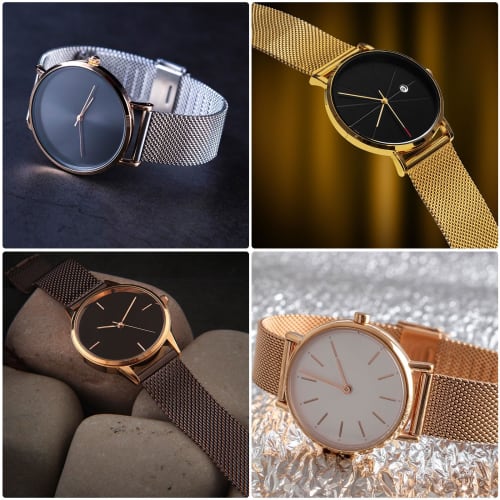 uxcell 316L Stainless Steel Mesh Watch Band, 24mm Quick Release Adjustable Metal Watch Strap for Men and Women, Black