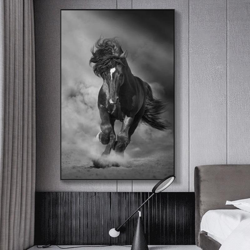 Саудовская классическая настенная живопись с животными, абстрактная лошадь, холст, постер и принт, роскошные настенные панно для гостиной, домашний декор, без рамки
