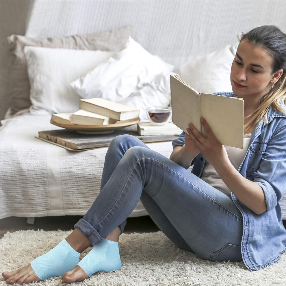 Crack Heel Repair Socks, Moisturizing Open Toe Socks For Dry Feet, Easy To Use During Rest Or Sleep, Flexible Cotton Blend Ensures Comfort And Fit,