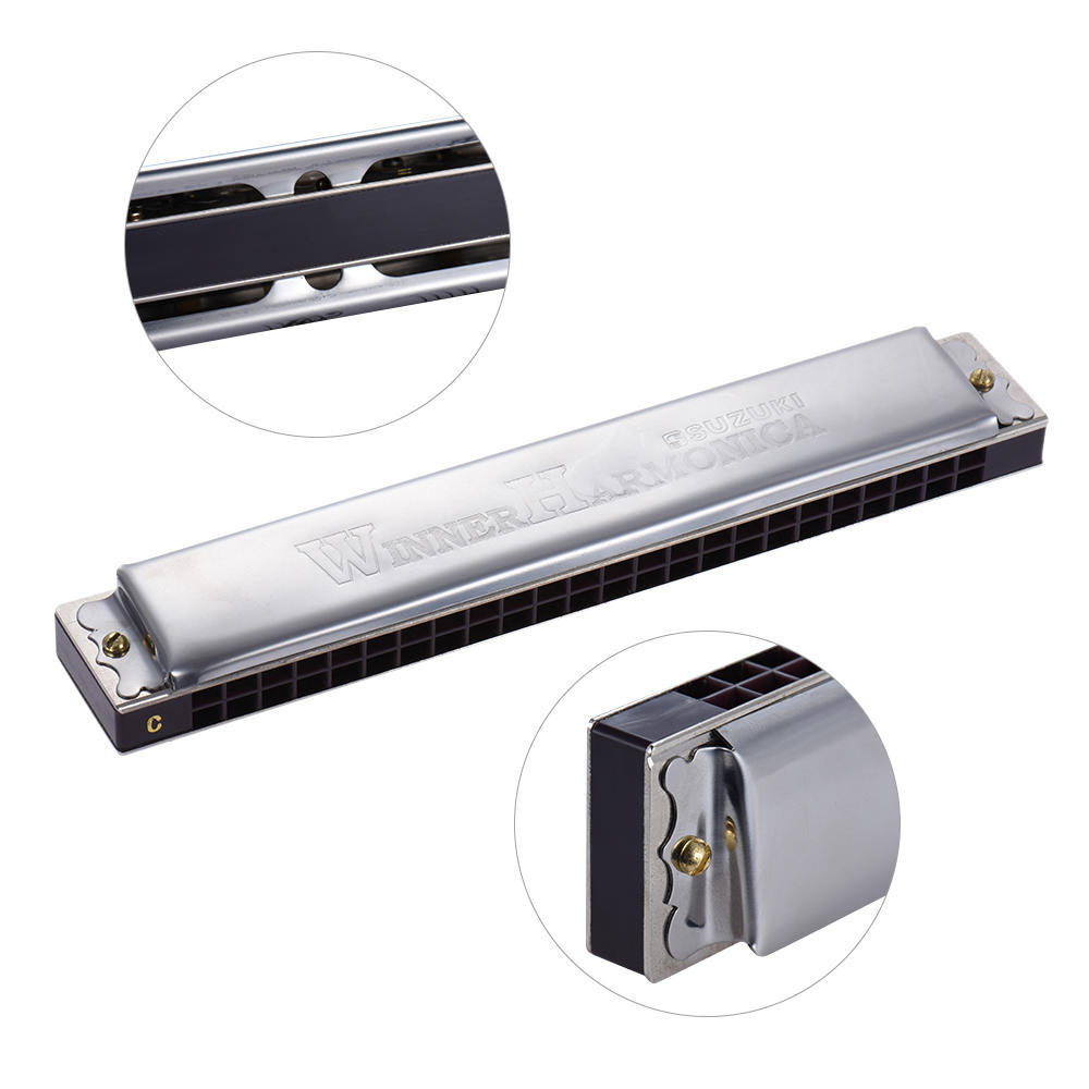 Suzuki W-24 24 отверстия губная гармошка тремоло тональность C с коробкой музыкальный инструмент для начинающих студентов