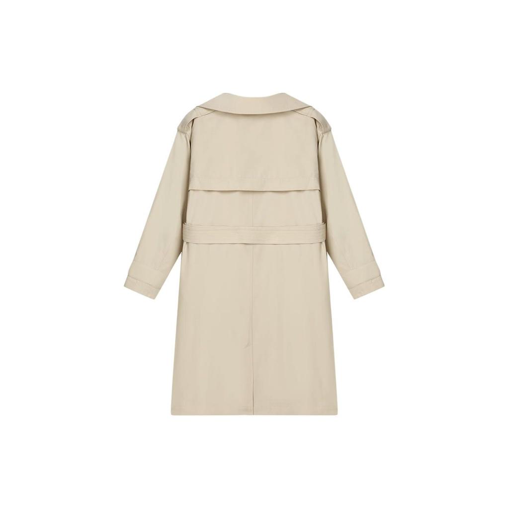 Fila Однотонное повседневное тканое пальто средней длины с воротником поло Женские пальто Камень Хаки F11W415708F-LK