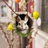 1/5Pcs Easter Rabbit Ornament Easter Bunny Tree Hole Acrylic Pendant Door Window Hanging Decoration for Holiday Home Decor