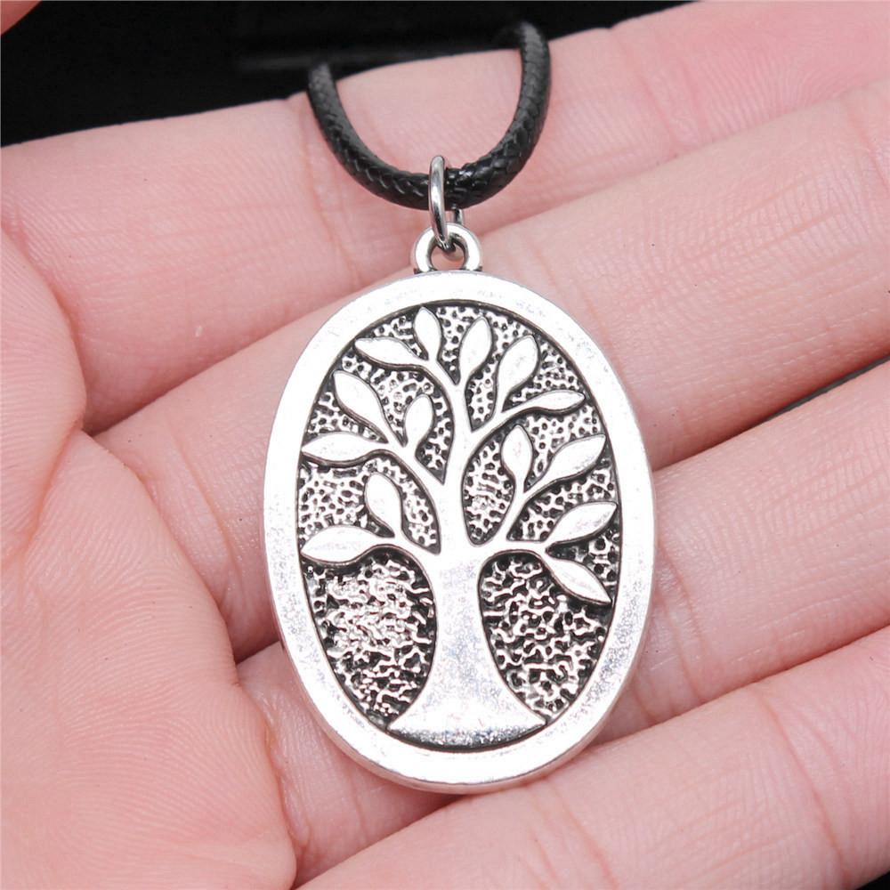 Ожерелье из кожи «Дерево жизни» 45 см, мужское украшение, свадебная годовщина, эстетические аксессуары
