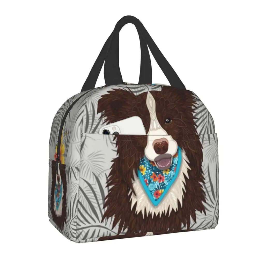 Индивидуальная сумка для обеда Border Collie для женщин, термохолодильник, изолированные ланч-боксы для детей, школьников, сумка для хранения свежих фруктов