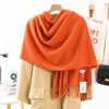 Women'S Thick Warm Solid Color Scarf Autumn And Winter New Style Cashmere Scarf Versatile Wool Scarf