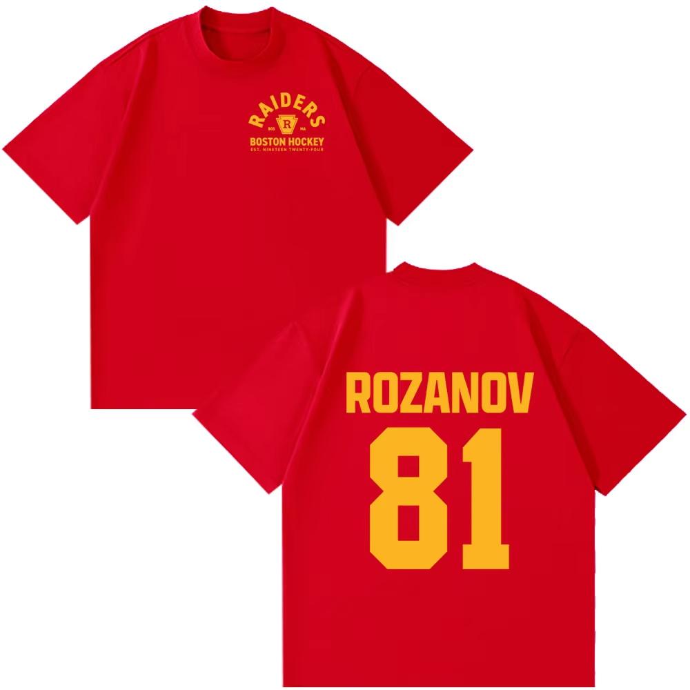 Heated Rivalry LIya Rozanov 81 Boston Raiders Tshirt Mens Women Clothing Vintage Couple Style Tshirts Short Sleeve Streetwears