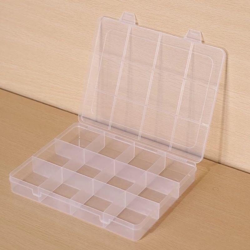 Large Capacity 12/24 Grids Storage Box With Card Slot For Beads Jewelry Accessories Organizer Transparent Plastic Organizer Case