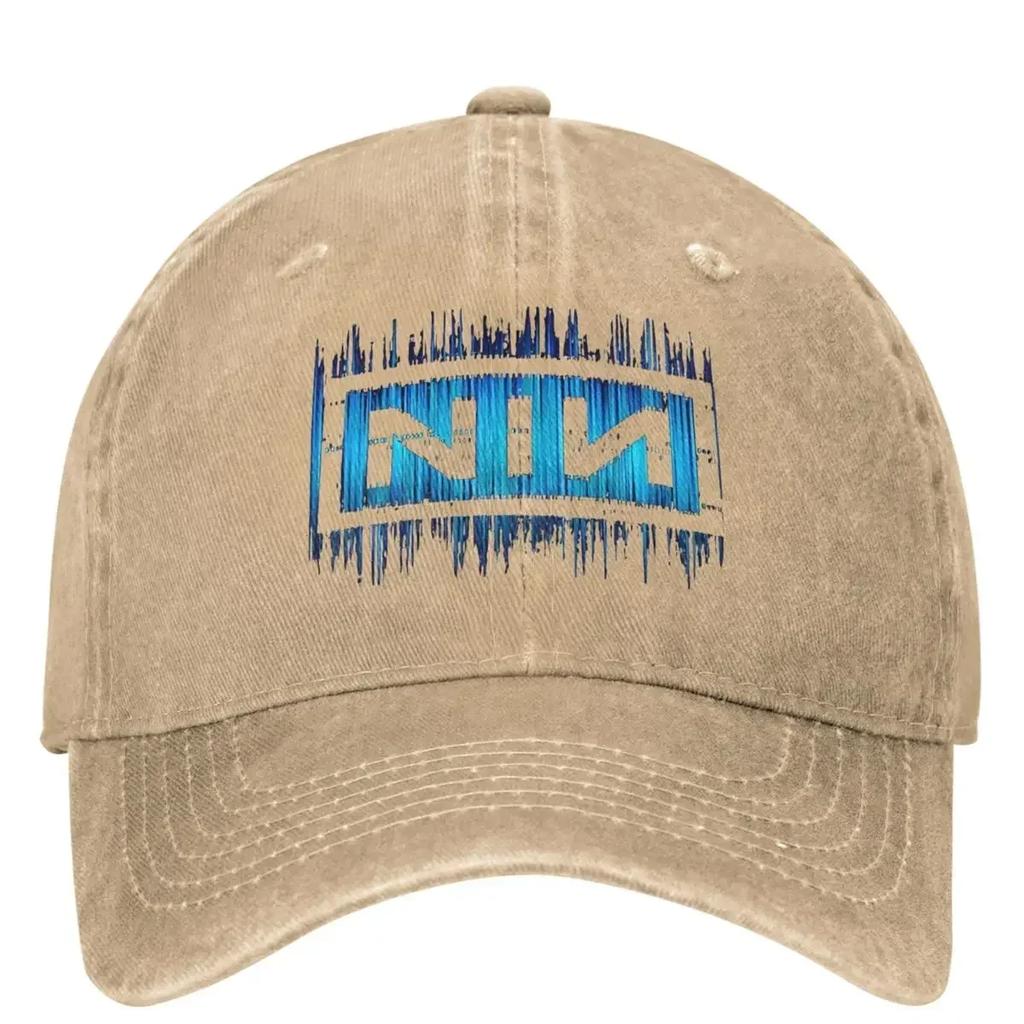 Dark Blue NIN Retro Logo Nine Inch Nails Baseball Cap Outdoor Sport Quality Trucker Hat Couple Streetwear Designer Baseball Caps