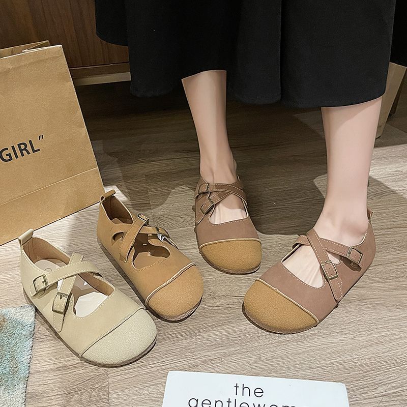 Модная осенняя женская обувь на плоской подошве, повседневные туфли Мэри Джейн, мягкая подошва, перекрестная пряжка, удобная обувь, женские мюли, смешанный заказ