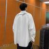 Корейская версия Вышивка Красивый Тренд Уличный Повседневный Мода Универсальность Популярность Рубашка мужская с длинным рукавом Летний стиль 2024
