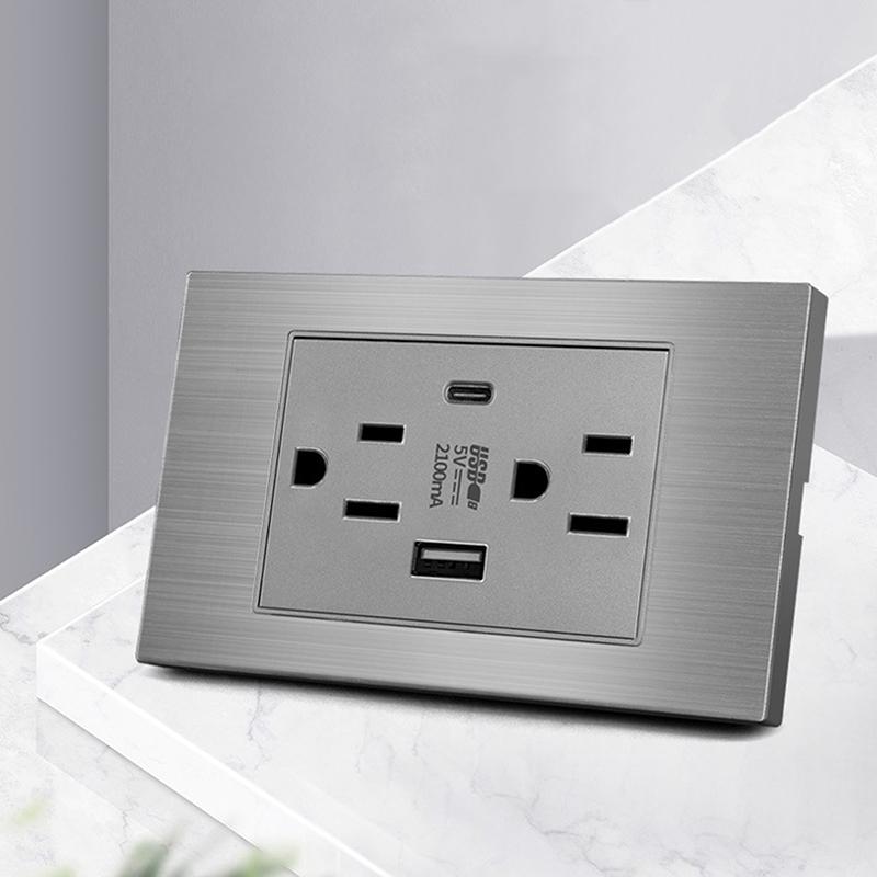 Новое 5 В 2,1 А USB Type-c Зарядное устройство Стандарт Таиланда 118 мм Бытовая Панель Тайский Универсальный Настенный Выключатель Серия Розеток