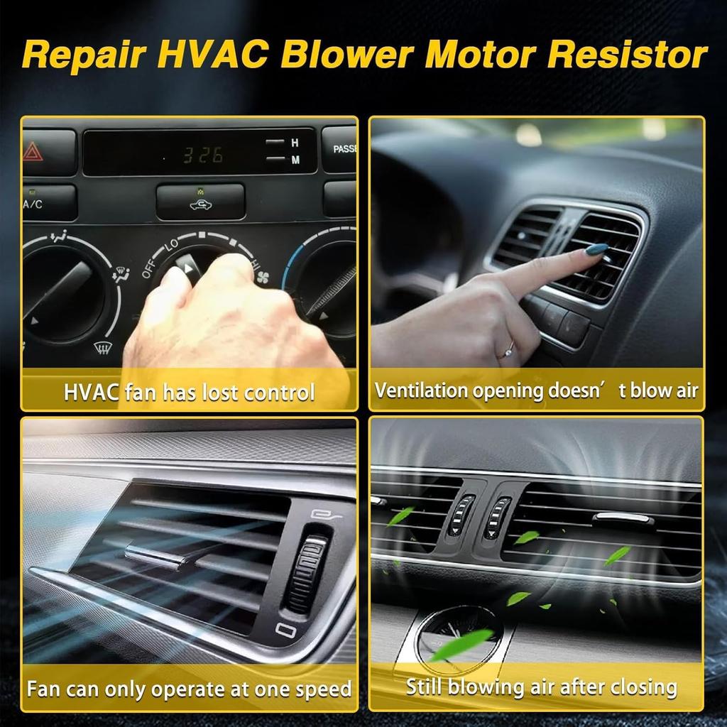 HVAC Blower Motor Resistor With Connector Wire Harness Compatible With Ford E-150 E-250 E-350 E-450 E-550 F-250 F-350 F-450 F-550 Econoline Replace