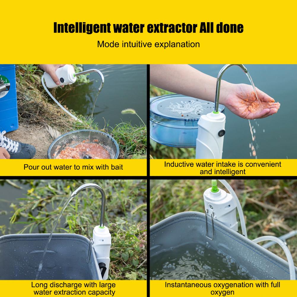 3 в 1 Ручная стирка Рыболовные снасти Портативный Интеллектуальный датчик Вода Кислород Воздушный насос 2600 мАч Автоматическая индукция Светодиодный свет Рыболовный инструмент