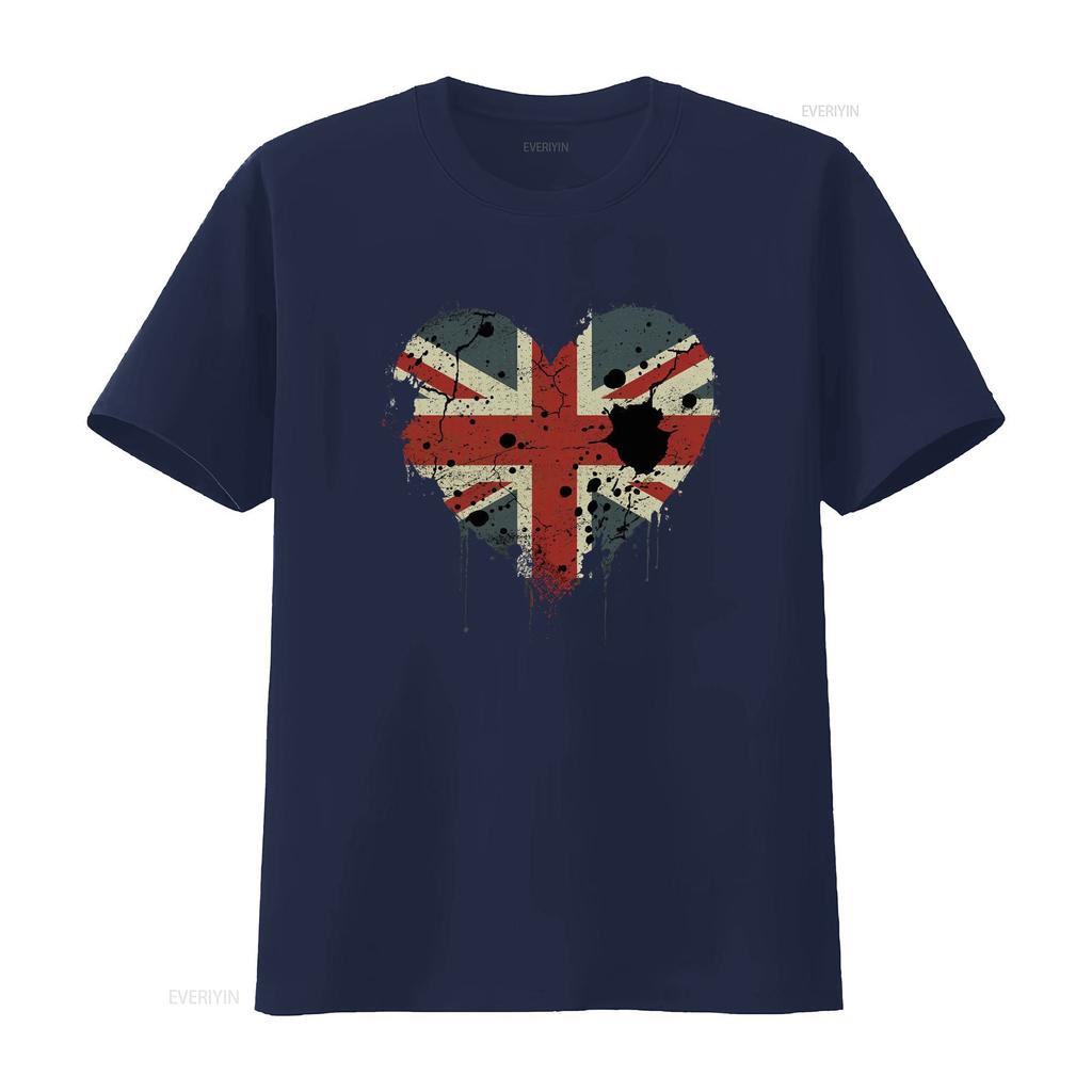 Стильная Футболка Хлопковая Мужская с Британским Флагом Union Jack Команда GB Великобритания винтажная Стирка дизайнерская одежда Дышащая