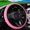 Artificial Leather Three-dimensional Embossed-car without Inner Ring Steering Wheel Cover Auto Parts for 14.5-15 Inches