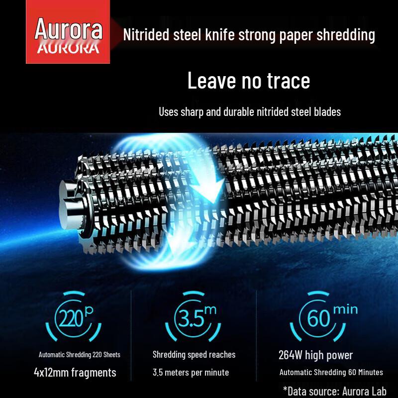 Aurora AS220CM Automatic Commercial Paper Shredder CN plug (adapter included)