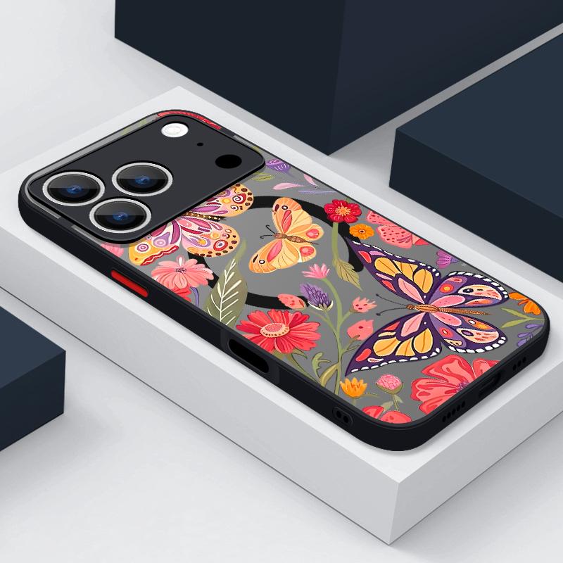 Magnetic Flowers Bowknot Phone Case For iPhone Air 17 16 15 Pro Max 13 12 Pro 14 Plus 11 For Magsafe Wireless Charge Hard Cover