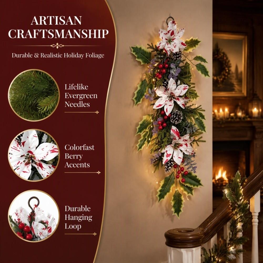Artificial Christmas Hanging Vine Faux Flower Christmas Garland Door Decoration