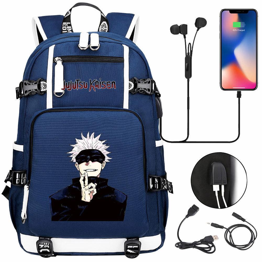 Рюкзак с USB-наушниками с принтом Jujutsu Kaisen