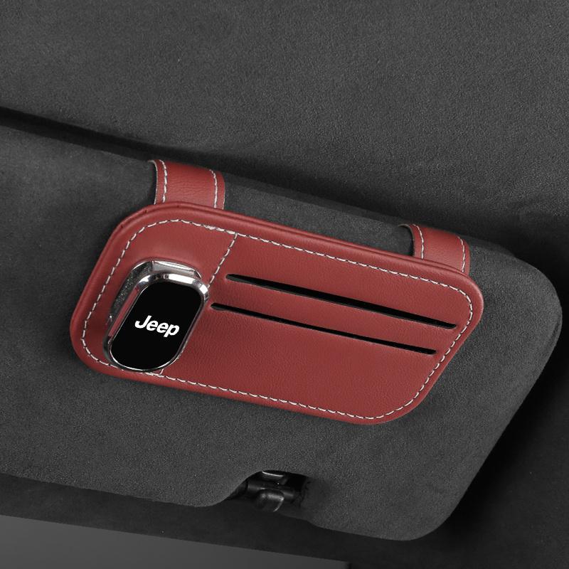 Cup Holders Car Sun visor Glasses Sunglasses Multi-function Clip For Jeep Renegade Compass Grand Cherokee Wrangler Gladiator Pat