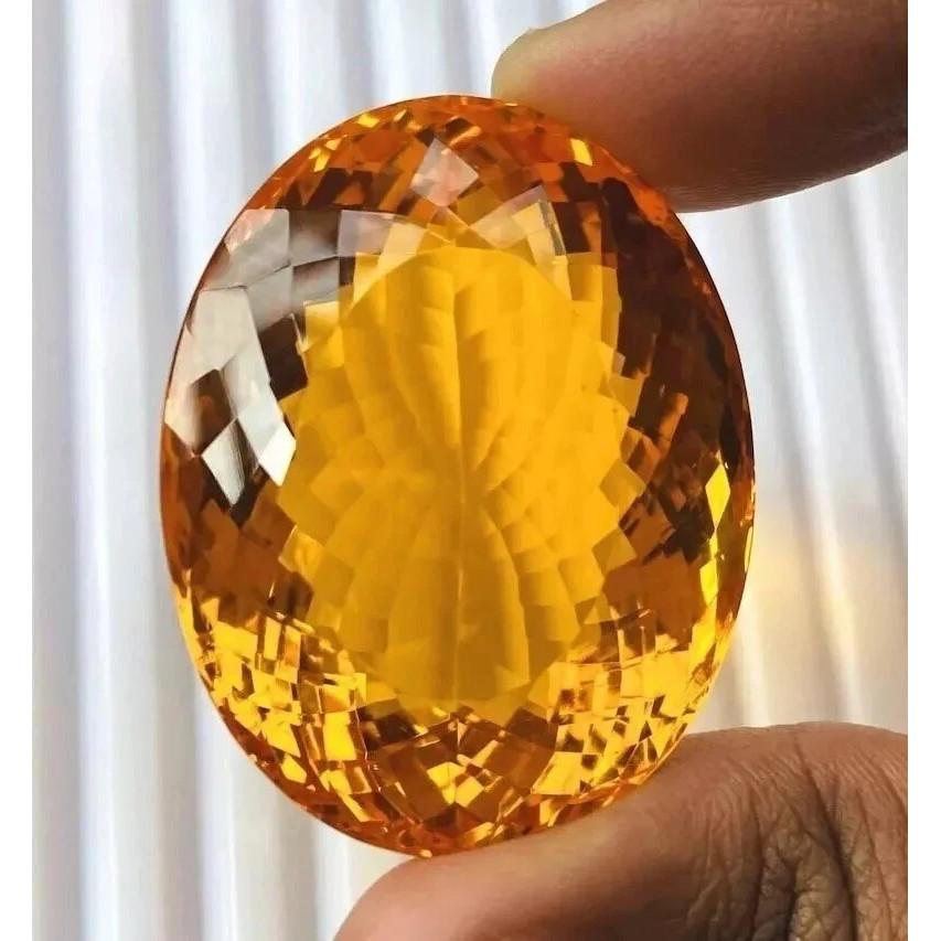 Shine Yellow Topaz Brazilian Natural 210 Ct Oval Cut Stunning Gemstone