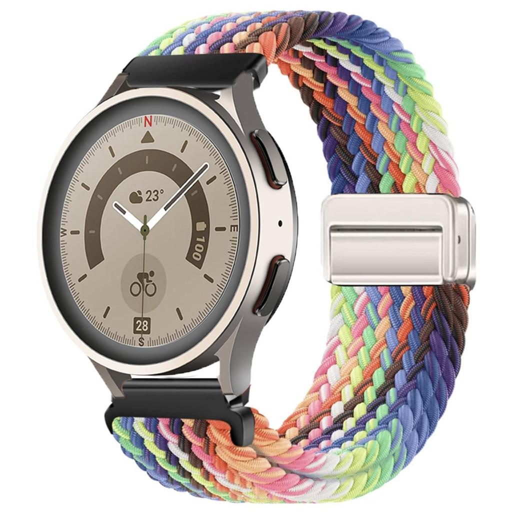 Совместимый нейлоновый плетеный магнитный ремешок для Huawei GT4 и Samsung Watch6 (20 мм/22 мм)