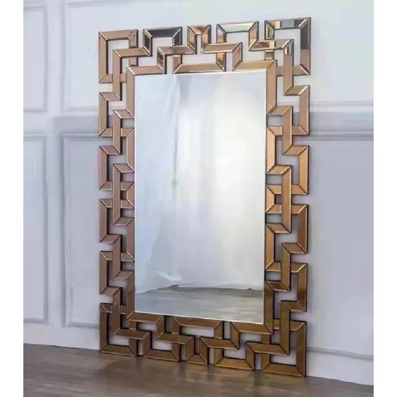 Высококачественное настенное декоративное зеркало с серебряными полированными ажурными зеркалами для домашнего отеля