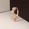 Temperament Flower Ring Women's Simple Light Luxury Zircon Open Ring