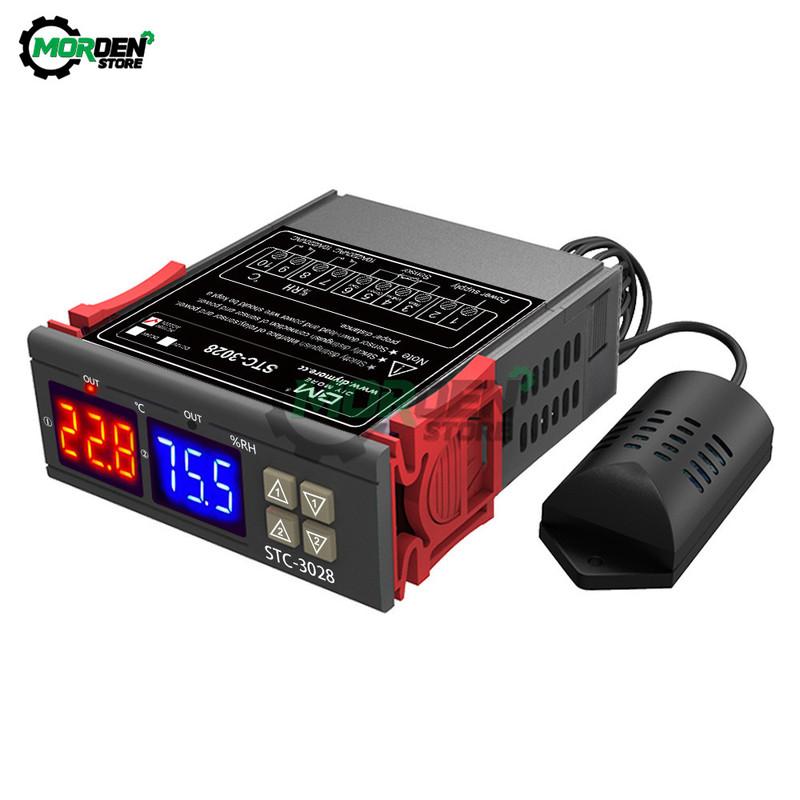 STC-3028 AC 10V 220V Digital Temperature Humidity Controller Thermometer Hygrometer Incubator Thermostat Humidistat