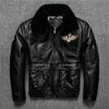 First Layer Cowhide Leather Jacket Flight Suit with Cotton Thermal Lapel Men's Jacket Large Size Jacket