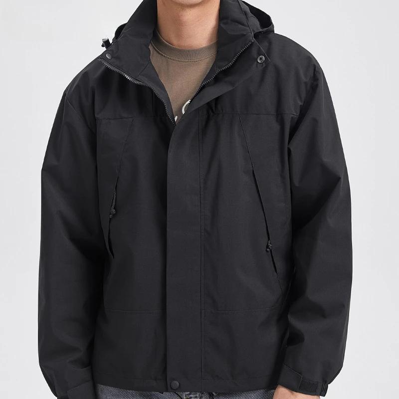 Мужская осенняя повседневная водонепроницаемая куртка для активного отдыха, модная ветровка с капюшоном, пальто для скалолазания, походов, кемпинга, унисекс, куртка на молнии