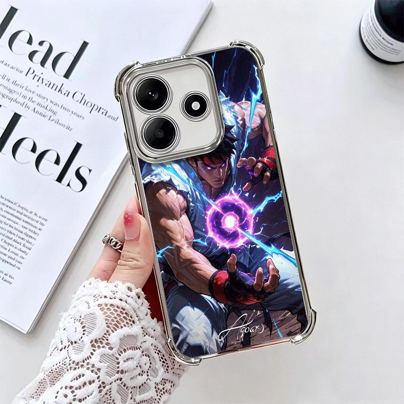Мягкий чехол S-Street F-Fighters для Xiaomi Redmi Note 14 15 Pro Plus 13 12 11S 11T 5G 10 9S 9 С покрытием Защита от падения Fundas