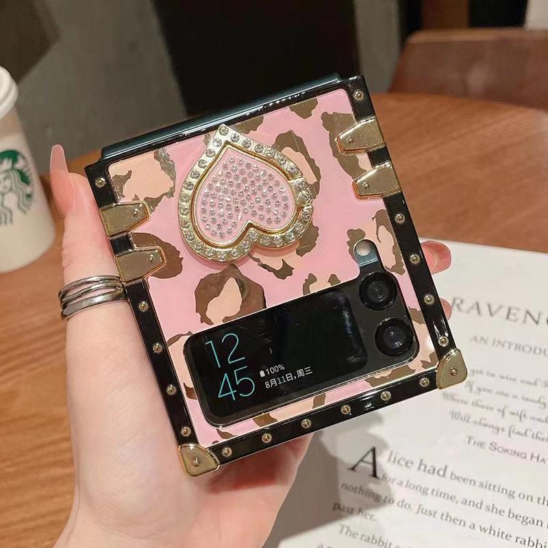 Милый чехол-кронштейн в форме сердца со стразами для Samsung Galaxy Z Flip 4 3 S22 S21 ultra A33 A53 A52 A22 A32 A23 A51/iphone 14 pro max 14 13 12/Redmi
