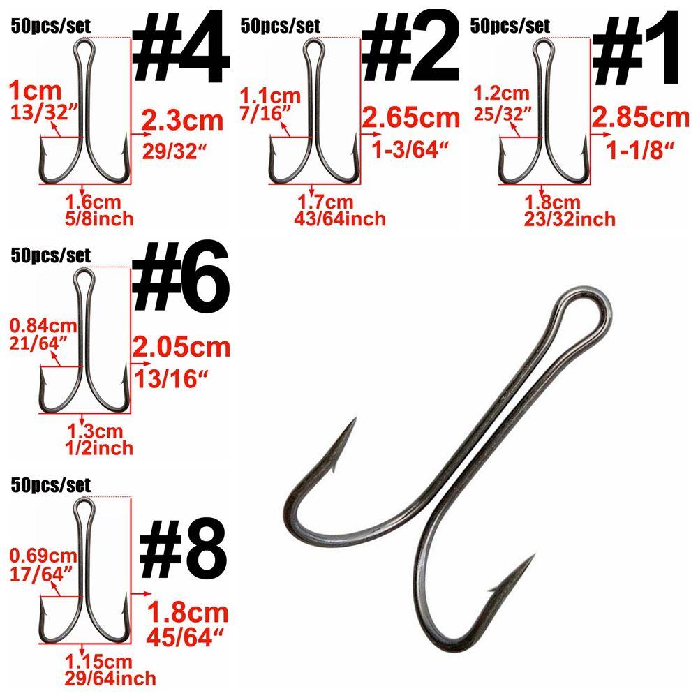 Perforated Size 1 2 4 6 8 Durable Head Jig Bass Fishook Fly Tying  Fish Bait Double Fishing Hook
