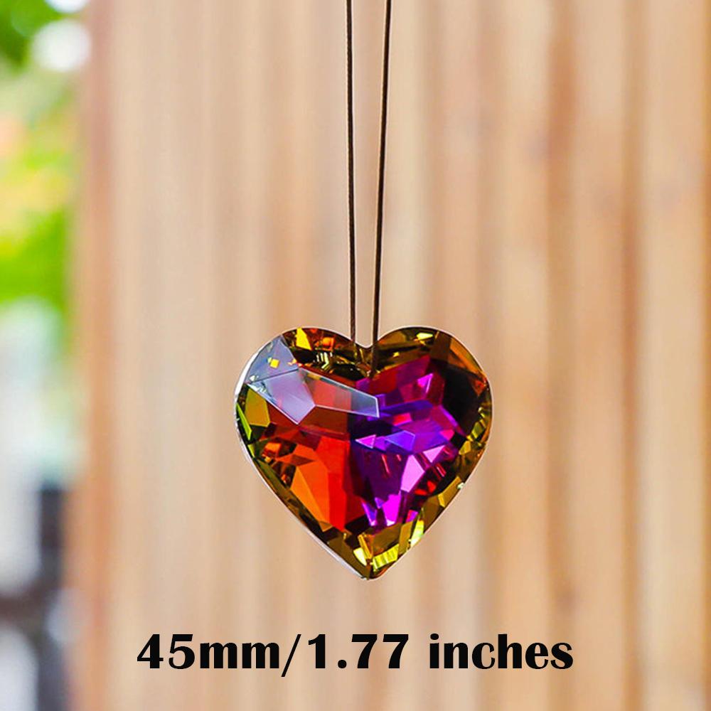 45mm Hanging Heart Suncatcher Prism Pendant Crafts for Home Office Garden Decoration Rainbow Maker Window Pendant 2025 Xmas Gift