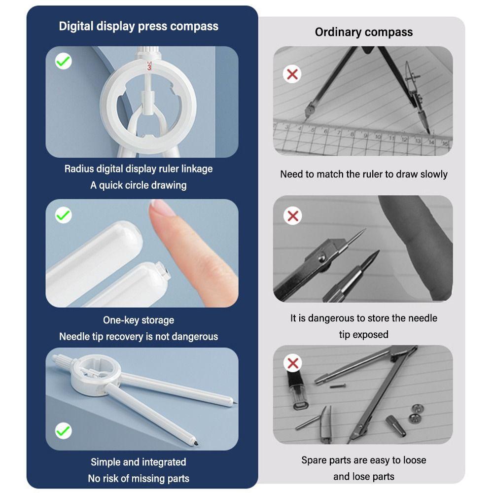 1-13 см диаметр масштаба компас пресс тип рисунок круг инструмент школьные канцелярские принадлежности