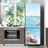 28 Styles For Choice Beach Scenery Refrigerator Sticker Peel and Stick Waterproof Double Door Freezer Cupboard Decor Art Mural