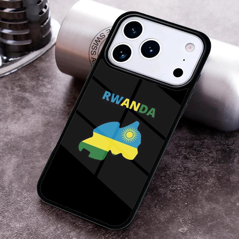 Rwanda Flag Phone Case For iPhone 17,16e,15,14,13,12,11,Mini,Pro,MAX soft Silicone Cover