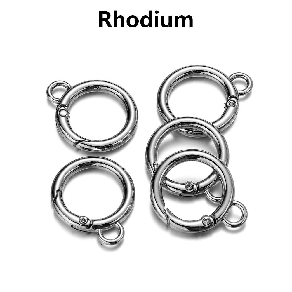5Pcs Alloy O Ring Spring Clasps With Hole Openable Round Carabiner Keychain Bag Clips Hook Connector For DIY Jewelry Key Rings