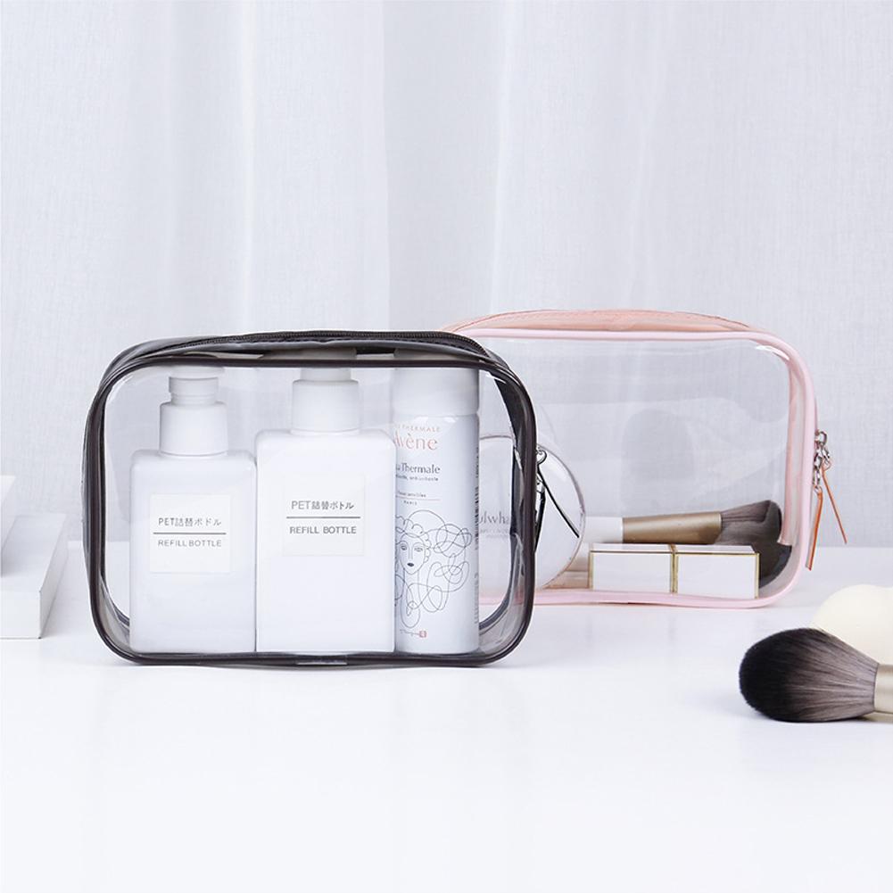 Travel Storage Bag Cosmetic Bag PVC Waterproof Transparent Cosmetic Cases Large Capacity Plastic Zipper Wash Bag