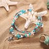 European & American Turquoise Starfish Turtle Anklet Set - Handmade Retro Beach Surfing Multi-layer Design